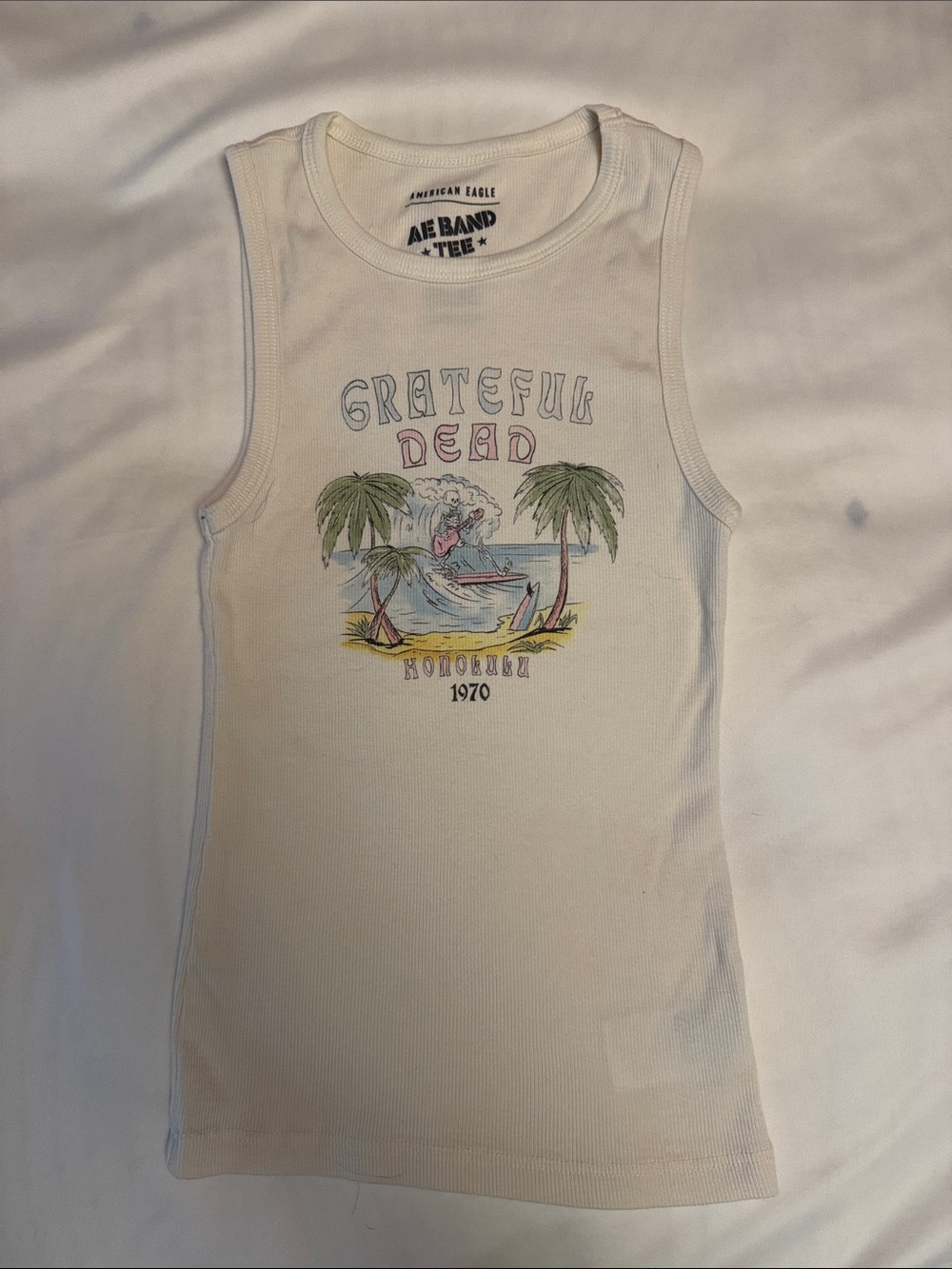 American Eagle Outfitters Cream Grateful Dead Graphic Tank